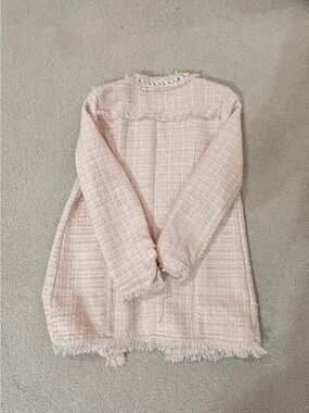 Classic Pink Tweed Women's Coat